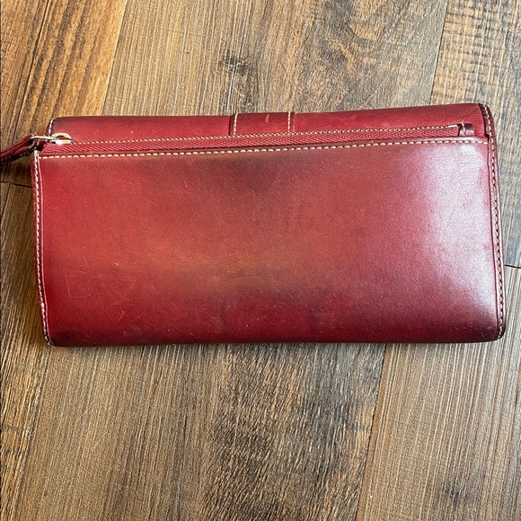 Coach Burgundy Leather Clutch - Picture 2 of 15